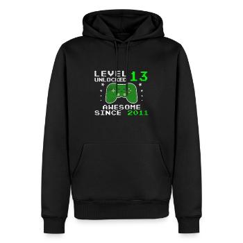 Original 2011 13 Jahre Level 13 Freischaltung - Männer Premium Bio Hoodie - Schwarz - Vorne - Nico (187cm)