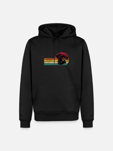 Mops, Möpse, Mops Hund - Männer Premium Bio Hoodie - Schwarz