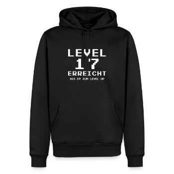 Level 17 Erreicht Gamer - Männer Premium Bio Hoodie - Schwarz - Vorne - Nico (187cm)