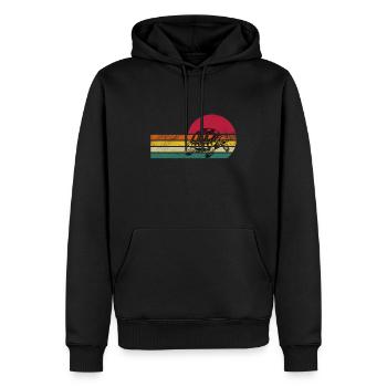 Idée cadeau tortue Turtle Sea - Sweat à capuche Premium bio Homme - noir - Devant - Nico (187cm)