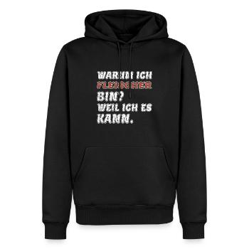 Ich bin Fleischer. Warum?! Weil ich es kann! - Männer Premium Bio Hoodie - Schwarz - Vorne - Nico (187cm)