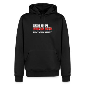 Ich bin Schreiner Beruf Geschenk Idee - Männer Premium Bio Hoodie - Schwarz - Vorne - Nico (187cm)