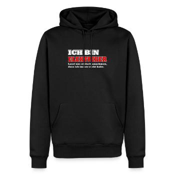 ich bin elektriker - Männer Premium Bio Hoodie - Schwarz - Vorne - Nico (187cm)