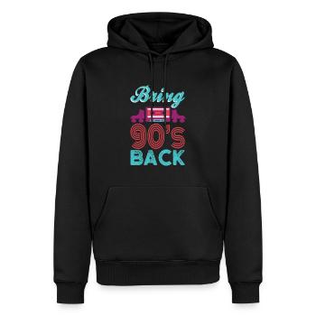Bringen Sie Die 90er Jahre Zurück. Neunziger - Männer Premium Bio Hoodie - Schwarz - Vorne - Nico (187cm)