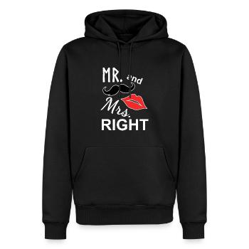 Hochzeit: Mr & Mrs Right - Männer Premium Bio Hoodie - Schwarz - Vorne - Nico (187cm)