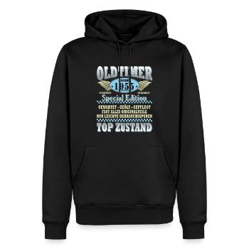 Oldtimer Januar 1955 Geboren Jahrgang Geburtstag - Männer Premium Bio Hoodie - Schwarz - Vorne - Nico (187cm)
