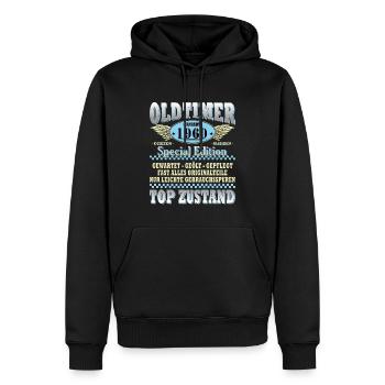 Oldtimer Januar 1960 Geboren Jahrgang Geburtstag - Männer Premium Bio Hoodie - Schwarz - Vorne - Nico (187cm)