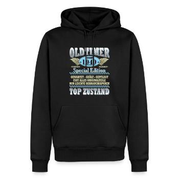 Oldtimer Januar 1940 Geboren Jahrgang Geburtstag - Männer Premium Bio Hoodie - Schwarz - Vorne - Nico (187cm)