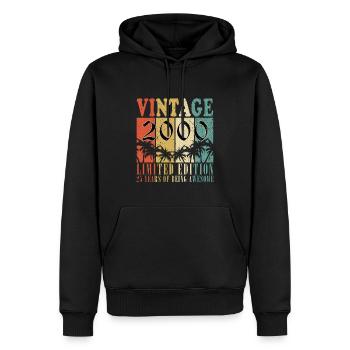 Jahrgang 2000 - Jahr 2000 Geburtstagsgeschenk 2000 - Männer Premium Bio Hoodie - Schwarz - Vorne - Nico (187cm)