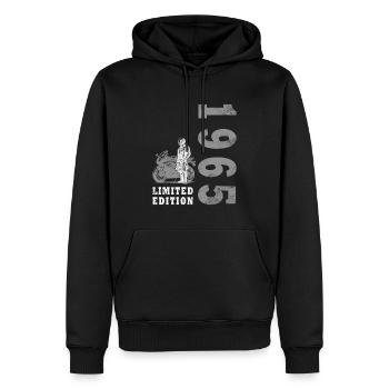 1965 Jahrgang Geburtstag Biker Motorrad Geschenk - Männer Premium Bio Hoodie - Schwarz - Vorne - Nico (187cm)