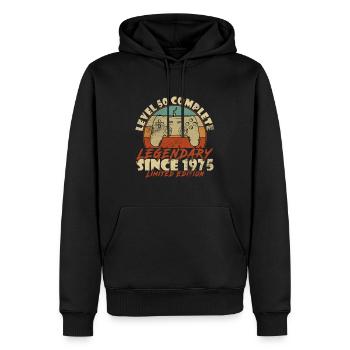 50th Birthday Level 50 Complete 1975 - Men’s Premium Organic Hoodie - black - Front - Nico (187cm)