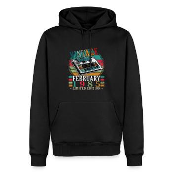 40. Geburtstag Februar 1985 Jahrgang 40 Jahre - Männer Premium Bio Hoodie - Schwarz - Vorne - Nico (187cm)