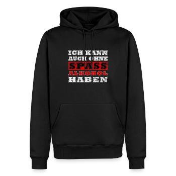 Ich kann auch ohne Spaß Alkohol haben - Männer Premium Bio Hoodie - Schwarz - Vorne - Nico (187cm)