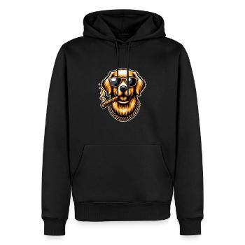 Golden Retriever Cool - Golden Retriever Hund - Männer Premium Bio Hoodie - Schwarz - Vorne - Nico (187cm)