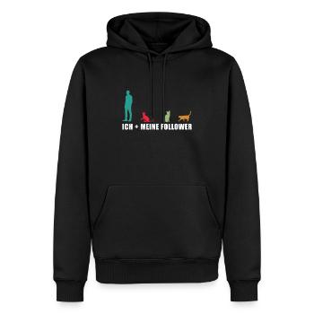 Ich meine Follower Katze Mann Katzen liebhaber - Männer Premium Bio Hoodie - Schwarz - Vorne - Nico (187cm)