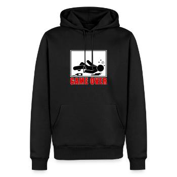 game over - Männer Premium Bio Hoodie - Schwarz - Vorne - Nico (187cm)