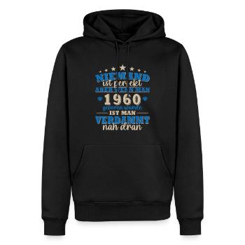 Original 1960 Jahrgang 1960 Geburtstag Retro 1960 - Männer Premium Bio Hoodie - Schwarz - Vorne - Nico (187cm)