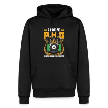 Billard, j’ai un diplôme de salle de billard - Sweat à capuche Premium bio Homme - noir - Devant - Nico (187cm)