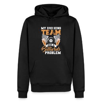 Mein Trinkteam Hat Ein Billard Problem - Männer Premium Bio Hoodie - Schwarz - Vorne - Nico (187cm)