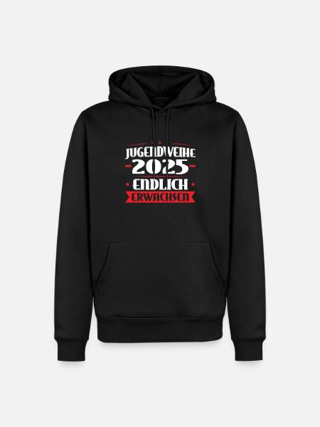 Jugendweihe 2025 Mädchen Junge - Männer Premium Bio Hoodie - Schwarz