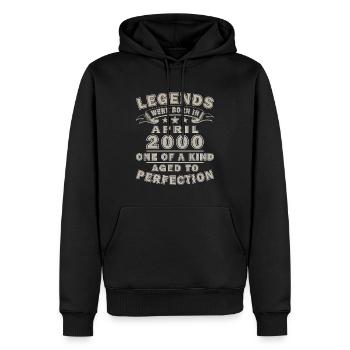 25ème anniversaire cadeau mari Original avril 2000 - Sweat à capuche Premium bio Homme - noir - Devant - Nico (187cm)