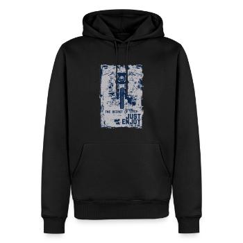 Vélo Moto Moto Motard Dictons Dire - Sweat à capuche Premium bio Homme - noir - Devant - Nico (187cm)