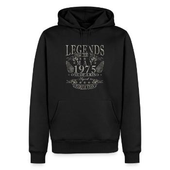 Né en mai 1975 Mai 1975 Né en mai 1975 - Sweat à capuche Premium bio Homme - noir - Devant - Nico (187cm)