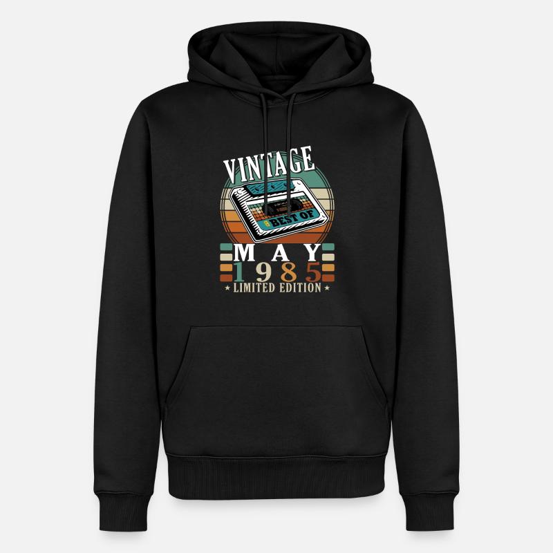 Mai 1985 - Sweat à capuche Premium bio Homme - noir