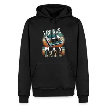 Born in May 1975 - Geburtstag - Geschenk - Männer Premium Bio Hoodie - Schwarz - Vorne - Nico (187cm)