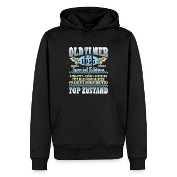 Oldtimer Mai 1955 - Geburtstag - Geschenk - Männer Premium Bio Hoodie - Schwarz - Vorne - Nico (187cm)
