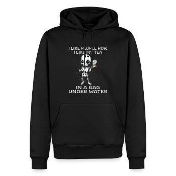 I Like People How I Like My Tea In A Bag Skellet - Männer Premium Bio Hoodie - Schwarz - Vorne - Nico (187cm)