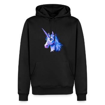 Horreur Licorne Halloween - Sweat à capuche Premium bio Homme - noir - Devant - Nico (187cm)