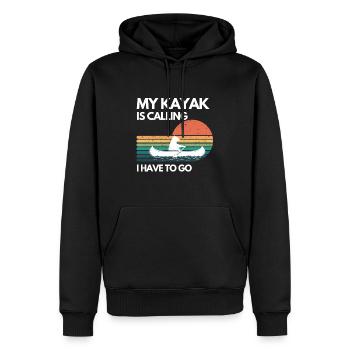 Kayak Kanu Design Wassersport lustige Geschenkidee - Männer Premium Bio Hoodie - Schwarz - Vorne - Nico (187cm)