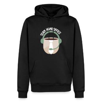 Team Homeoffice Faultier Heimarbeit Geschenkidee - Männer Premium Bio Hoodie - Schwarz - Vorne - Nico (187cm)