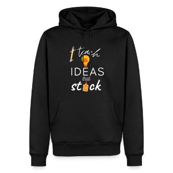 Teacher Design - I teach Ideas that stick - Männer Premium Bio Hoodie - Schwarz - Vorne - Nico (187cm)