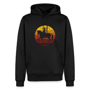 Dressage Cavalier de dressage Cheval d’équitation - Sweat à capuche Premium bio Homme - noir - Devant - Nico (187cm)