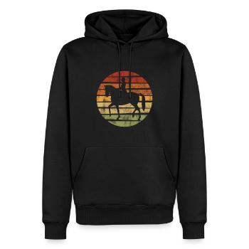Dressage Cavalier de dressage Cheval d’équitation - Sweat à capuche Premium bio Homme - noir - Devant - Nico (187cm)