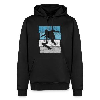 Skateboarder Skateboard Skater Skate Skateing - Sweat à capuche Premium bio Homme - noir - Devant - Nico (187cm)