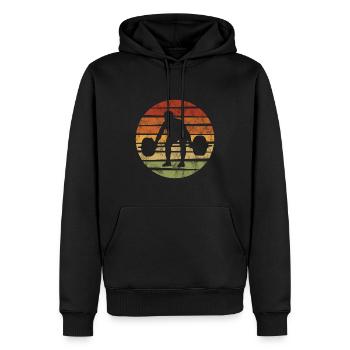 Bodybuilding Bodybuilder GYM Fitnessstudio Retro - Men’s Premium Organic Hoodie - black - Front - Nico (187cm)