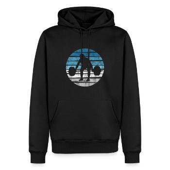 Musculation Bodybuilder GYM Fitnessstudio Retro - Sweat à capuche Premium bio Homme - noir - Devant - Nico (187cm)