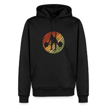 Bodybuilding Bodybuilder GYM Fitnessstudio Retro - Männer Premium Bio Hoodie - Schwarz - Vorne - Nico (187cm)