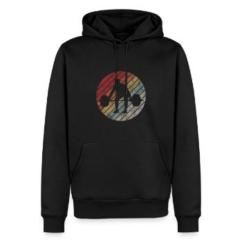Musculation Bodybuilder GYM Fitnessstudio Retro - Sweat à capuche Premium bio Homme - noir - Devant - Nico (187cm)
