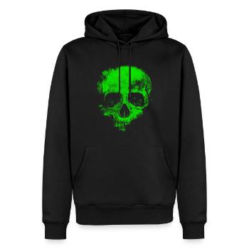 Grüner Schädel - Männer Premium Bio Hoodie - Schwarz - Vorne - Nico (187cm)
