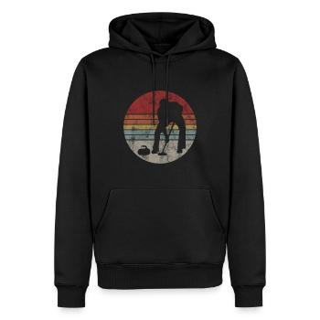 Curling sur glace Curling Retro Cadeau - Sweat à capuche Premium bio Homme - noir - Devant - Nico (187cm)