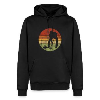 Curling sur glace Curling Retro Cadeau - Sweat à capuche Premium bio Homme - noir - Devant - Nico (187cm)