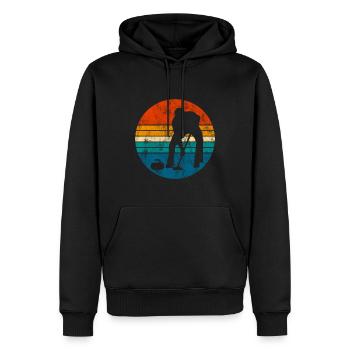 Eis Curling Curler Eisstockschießen Retro Geschenk - Männer Premium Bio Hoodie - Schwarz - Vorne - Nico (187cm)