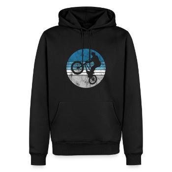 BMX Rad Fahrrad Retro Geschenk Bicycle Motocross - Männer Premium Bio Hoodie - Schwarz - Vorne - Nico (187cm)