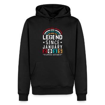 2015 Legend Since Geburtstag Geschenk Januar - Männer Premium Bio Hoodie - Schwarz - Vorne - Nico (187cm)