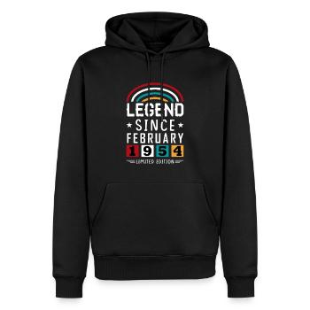 1954 Legend Since Geburtstag Geschenk Februar - Männer Premium Bio Hoodie - Schwarz - Vorne - Nico (187cm)