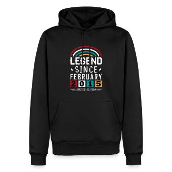 2015 Legend Since Geburtstag Geschenk Februar - Männer Premium Bio Hoodie - Schwarz - Vorne - Nico (187cm)